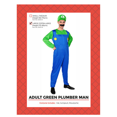Adult plumber green costume