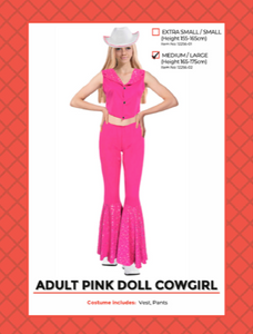 adult doll pink cowgirl costume