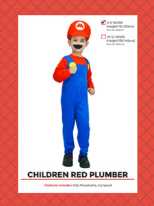 child red plumber costume