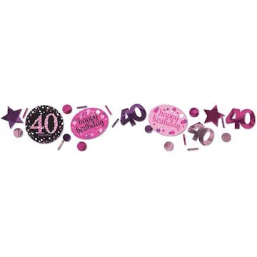 PINK SPARKLING CELEBRATION 40TH BIRTHDAY CONFETTI/TABLE SCATTERS