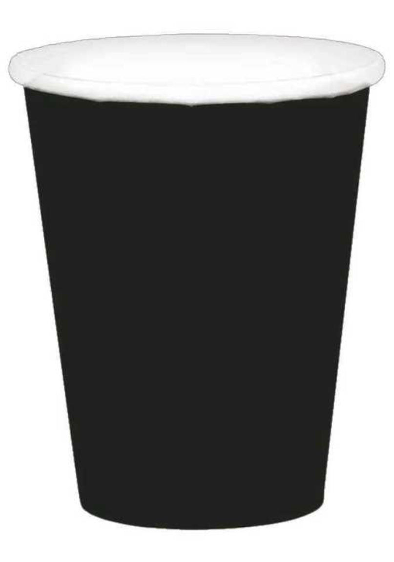 BLACK PAPER CUPS 266ML (PACK OF 20)