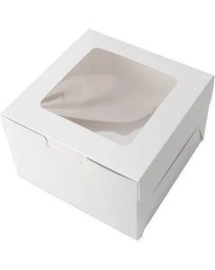 WHITE CAKE BOX WITH WINDOW 12x12x6”
