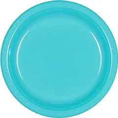 CARIBBEAN BLUE 26CM REUSABLE PLASTIC PLATES (PACK OF 20)