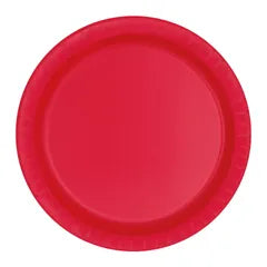 RED SMALL ROUND PAPER PLATES (PACK OF 20)