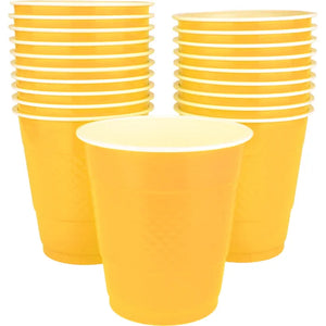YELLOW 355ML REUSABLE CUPS (PACK OF 20)