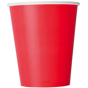RED PAPER CUPS 266ML (PACK OF 20)