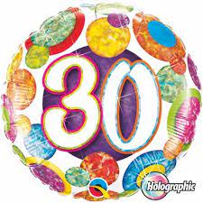30th Birthday Bright & Bold 45cm Foil Balloon
