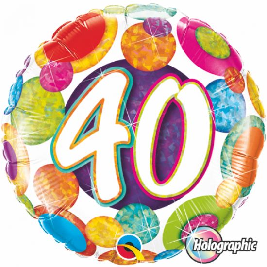 40th Birthday Bright & Bold 45cm Foil Balloon