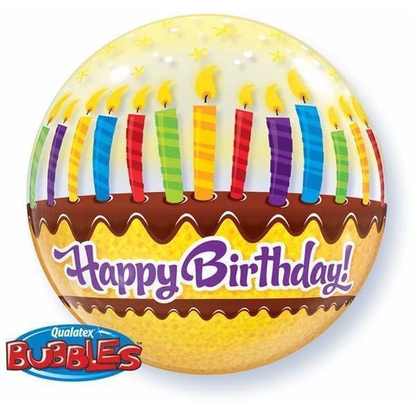 Happy Birthday Round Cake Bubble
