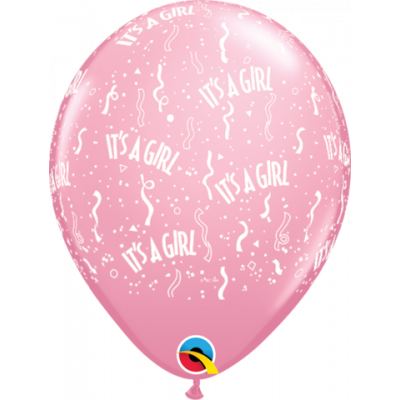 IT'S A GIRL light pink balloons (5 PACK)