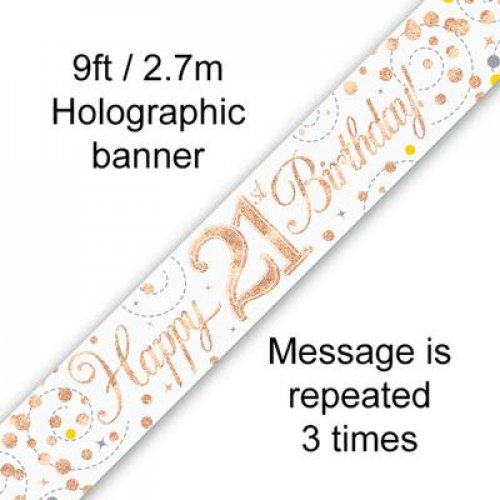 21ST Birthday Banner Glitz Rose Gold