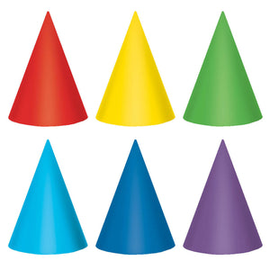 Bright Party Hats (pack of 12)