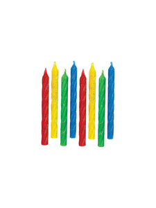 12 Spiral Candles Rainbow Glitter