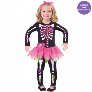 Costume Fancy Bones Skeleton Girls 4-6 Years