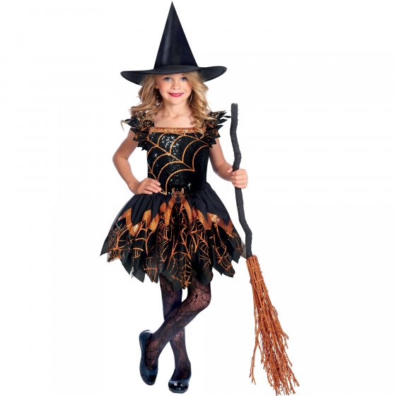 Costume Spooky Spider Witch Girls 4-6 Years
