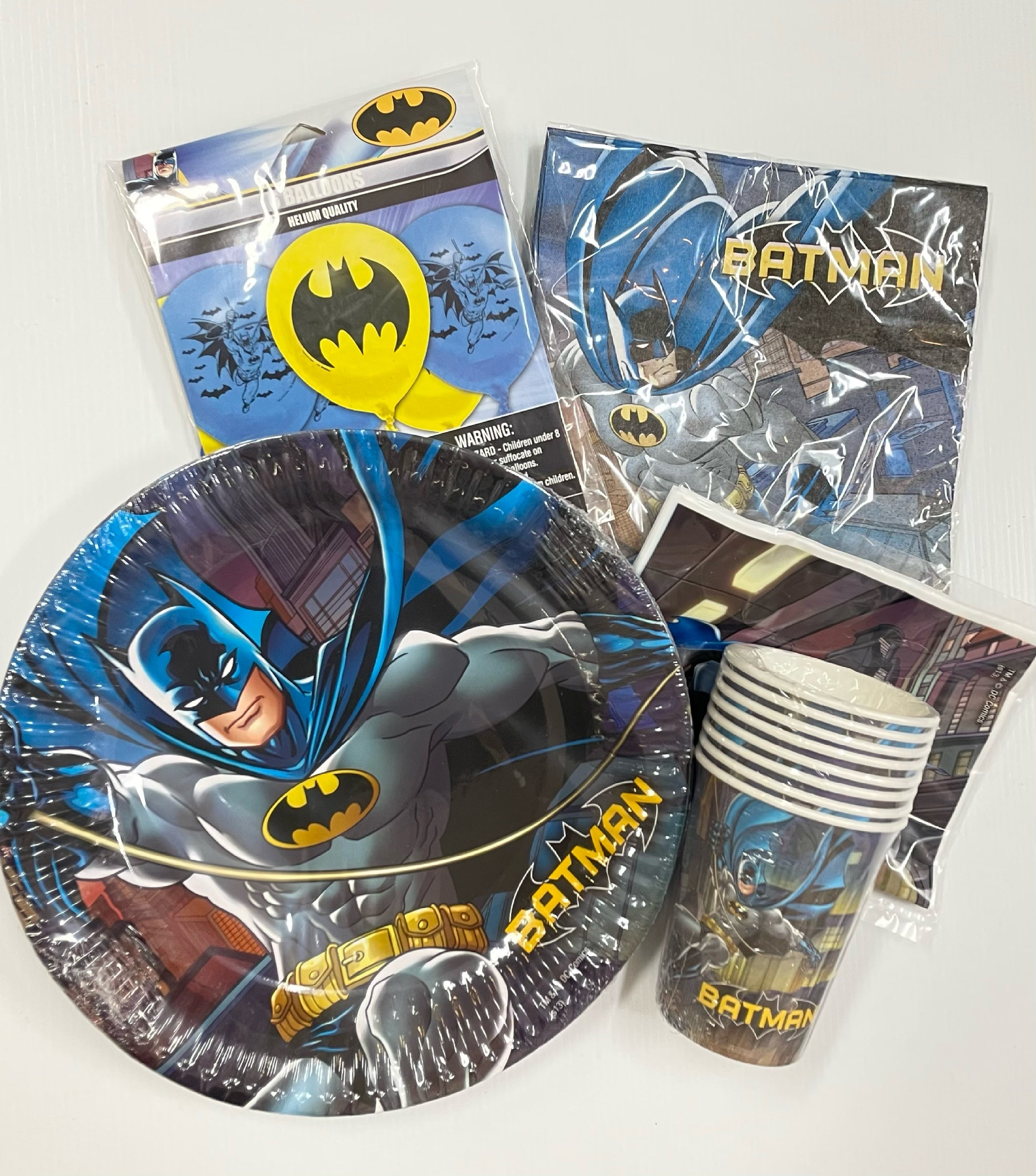 Batman Party Pack + Balloons Bundle (40 pieces)
