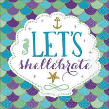 LET'S SHELLABRATE Napkin (7" 16 Pack)