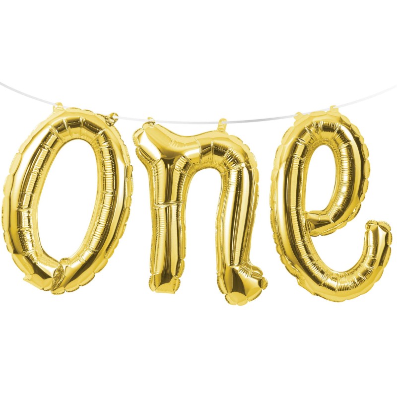 ONE Balloon Air-Filled Banner (Gold)