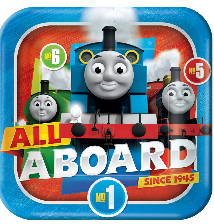THOMAS THE TANK ENGINE ALL ABOARD LARGE PAPER PLATES (PACK OF 8)