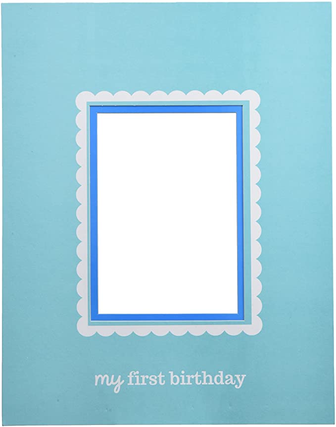 Blue 1st Birthday Autographing Frame