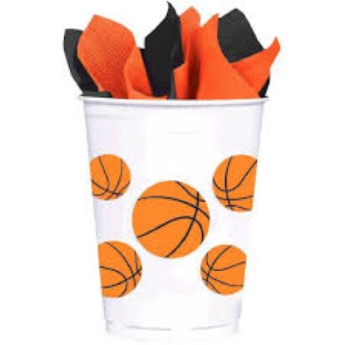 Basketball Plastic Cups - 8 pack