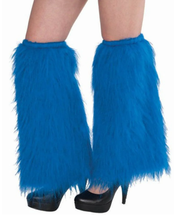 Furry Leg Warmers - Blue