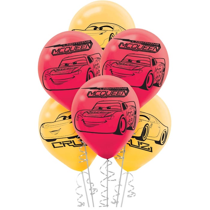CARS 3 LATEX BALLOONS (PACK OF 6)