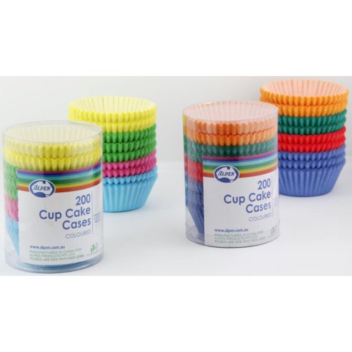 Cup Cake Cases Coloured (38x21mm) Pack200x12