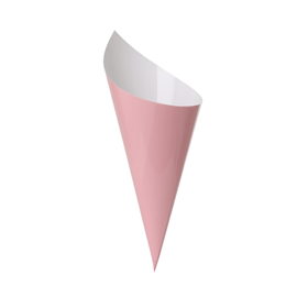 FS PAPER SNACK CONE PASTEL PINK 10PK