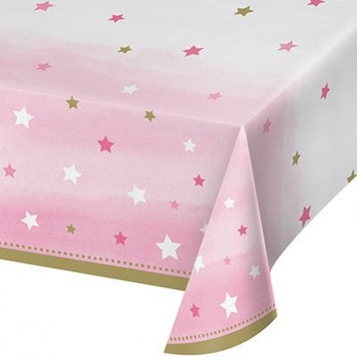 ONE LITTLE STAR GIRLS 1ST BIRTHDAY TABLE COVER