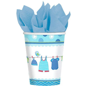 SHOWER WITH LOVE BOY PAPER CUPS (PACK OF 8)