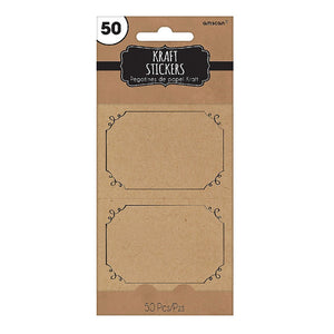 Kraft Paper Stickers 50 Pack