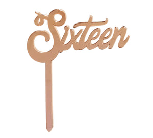 SIXTEEN ROSE GOLD ACRYLIC TOPPER