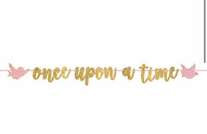 Once upon a time glitter banner