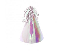 FS PARTY HAT WITH TASSEL TOPPER IRIDESCENT 10PK