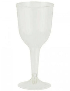 WHITE PLASTIC WINE GLASSES (PACK OF 18)