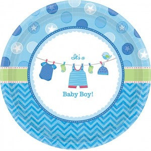 Shower with Love Boy It's a Baby Boy! Banquet Plates 26cm 8 pk