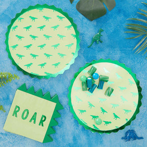 Roar Shaped Paper Plates 23cm