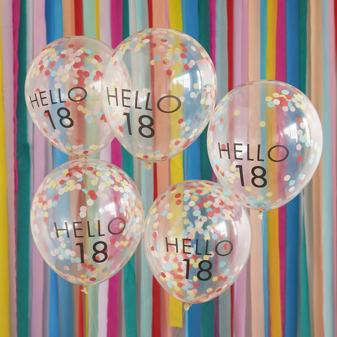 Hello 18 Printed Confetti Balloons