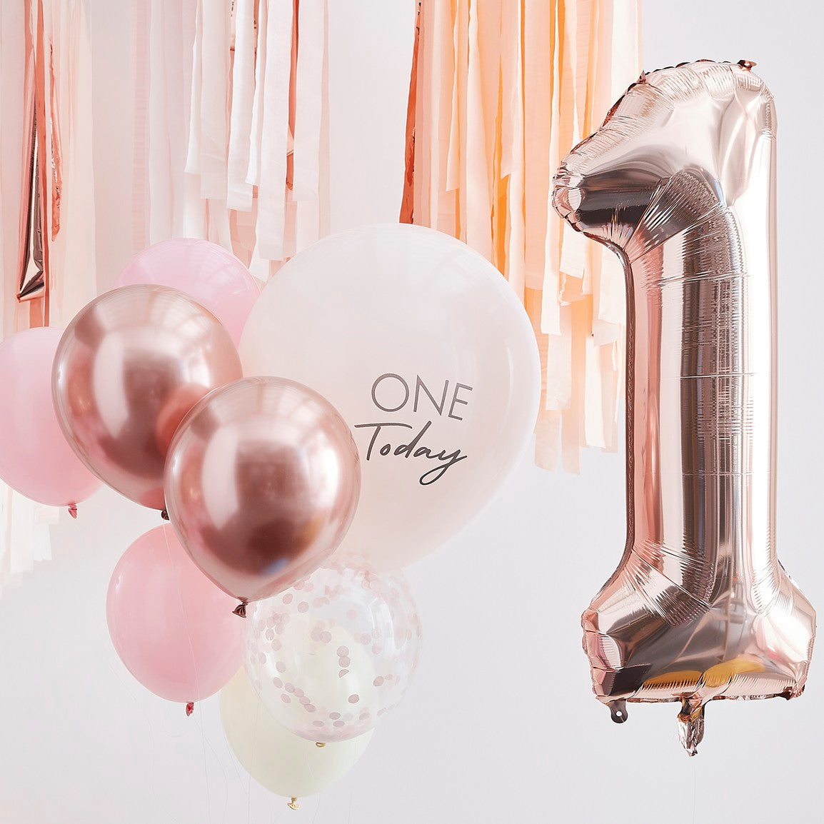 PINK & ROSE GOLD ONE TODAY BALLOON BUNDLE