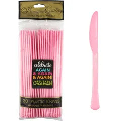 NEW PINK REUSABLE KNIVES (PACK OF 20)