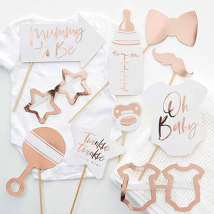 ROSE GOLD FOILED BABY SHOWER PHOTO BOOTH PROPS