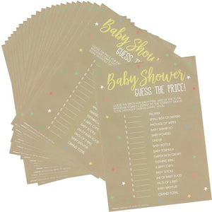 BABY SHOWER GUESS THE PRICE GAME (PACK OF 24)