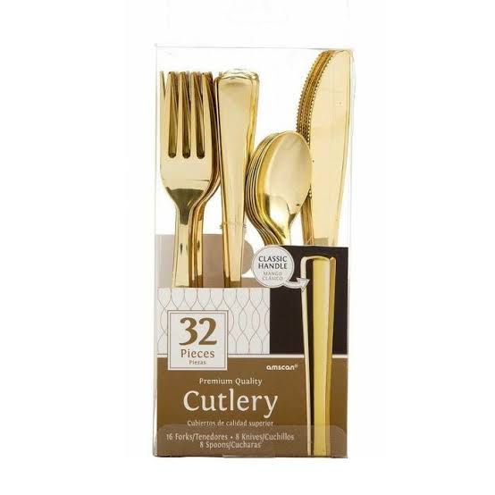 Premium 32 Piece Gold Cutlery Set
