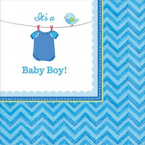 Shower with Love Boy It's a Baby Boy! Beverage Napkins 25cm x 25cm Pack of 16