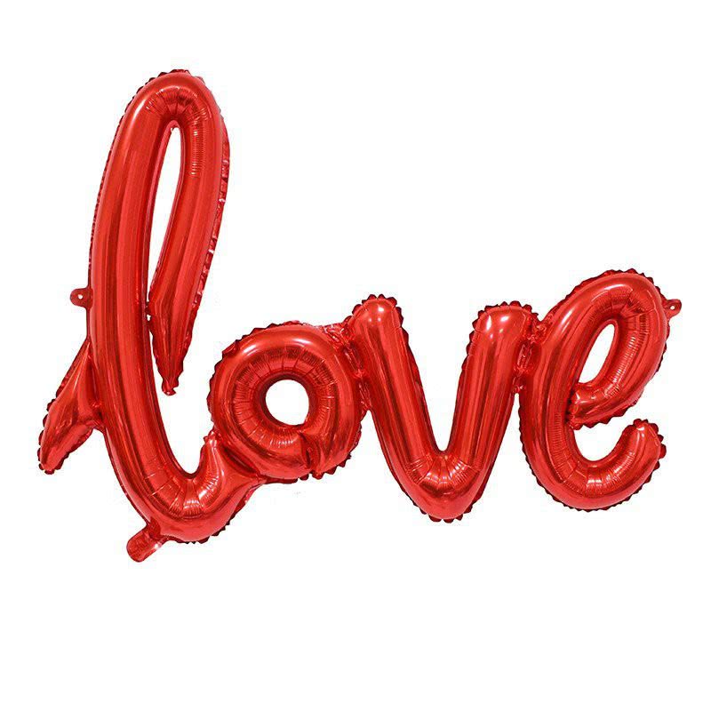 LOVE Script Foil Balloon - Red