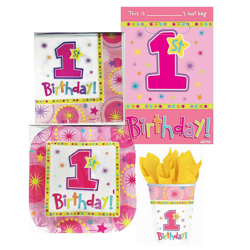 1st Birthday one-derful 40 piece party pack - girl
