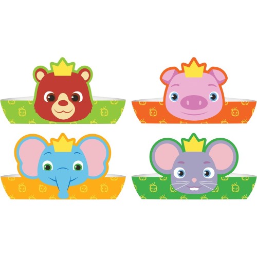 Cocomelon Paper Crowns - Pack of 8