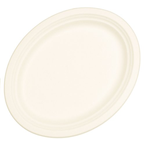 Sugarcane Oval Plates 325x260mm White 10 pack