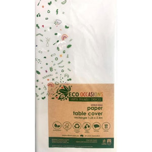 WHITE ECO BIODEGRADABLE PAPER TABLECLOTH